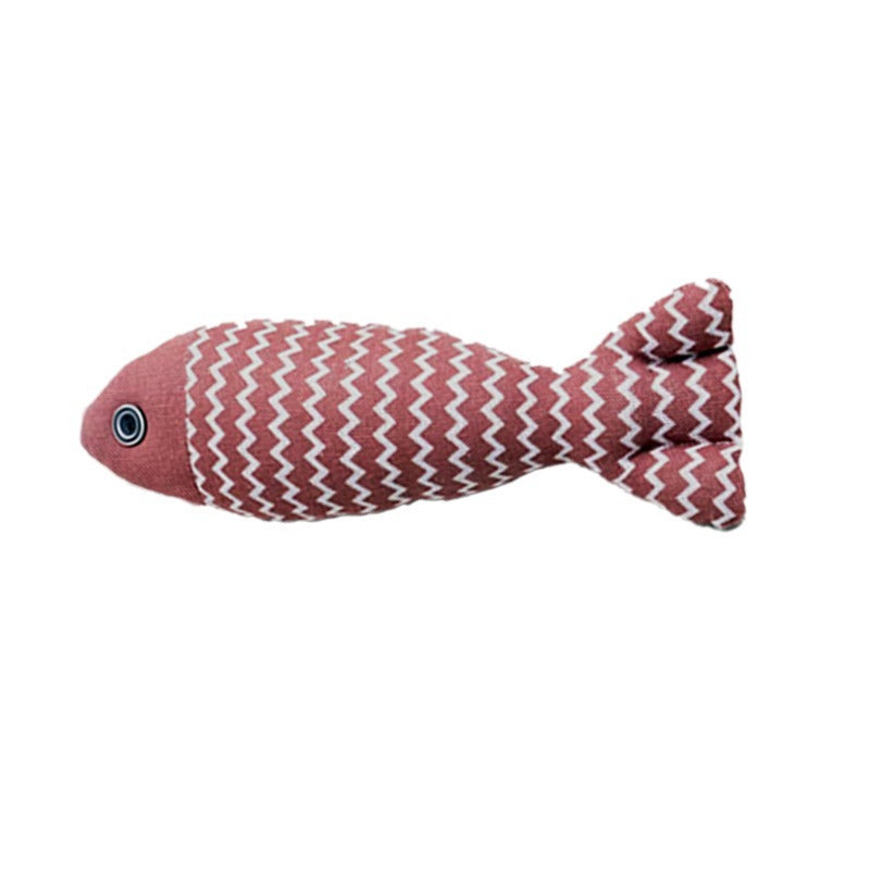 Fish shaped cat toy with catnip