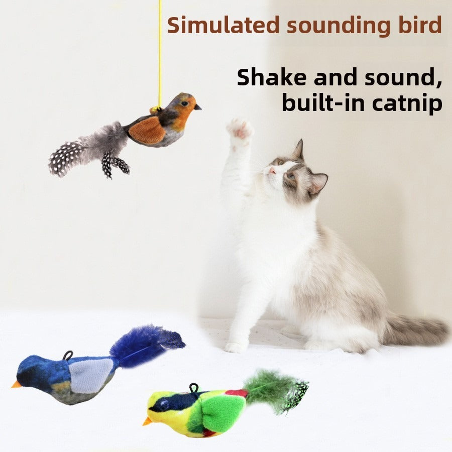 Cat toy with bird sounds