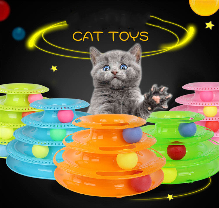 4 Level Interactive Cat Tower Track Toy