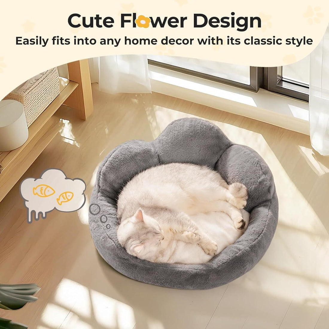Flower shaped pet bed for a small dog or cat