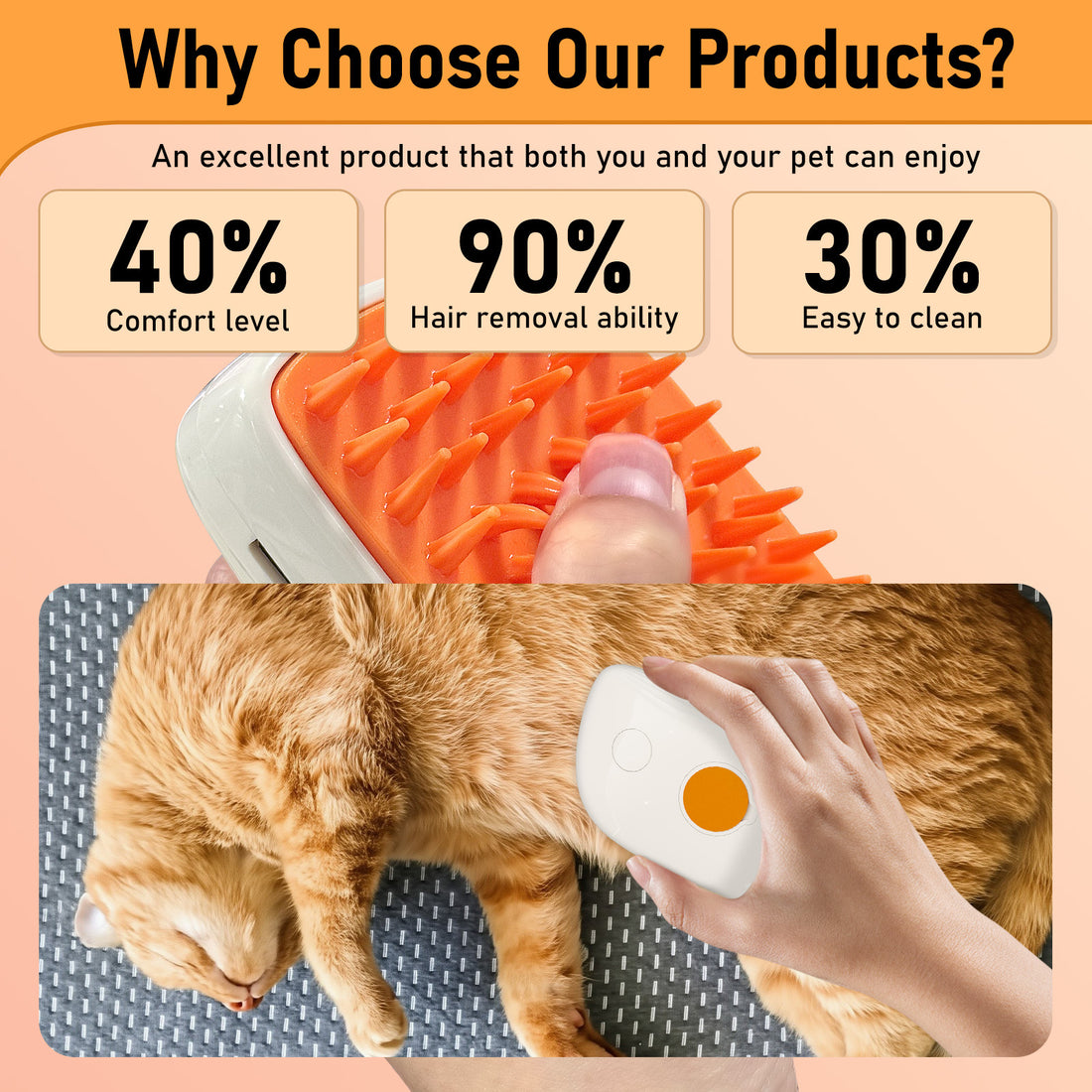 4-in-1 cat grooming brush