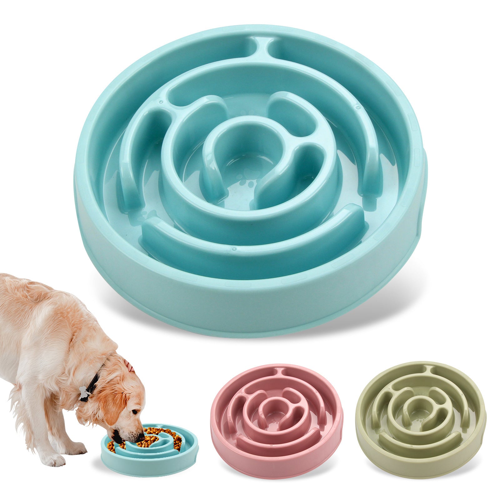 Slow Feeder Dog Bowls Silicone Dog Puzzle Feeder Bowl For Healthy Eating Puppy Slow Feeder Bowl Anti-Choking Dog Slow Feeder Bowls